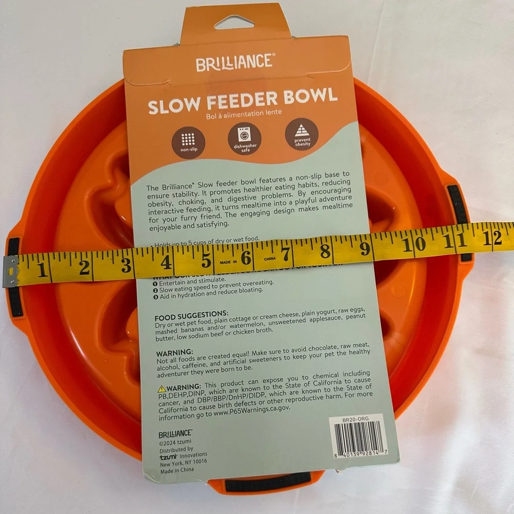Brilliance Orange Slow Feeder Dog Bowl